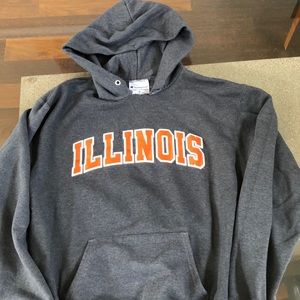 Champion Univ of Illinois Gray Hoodie